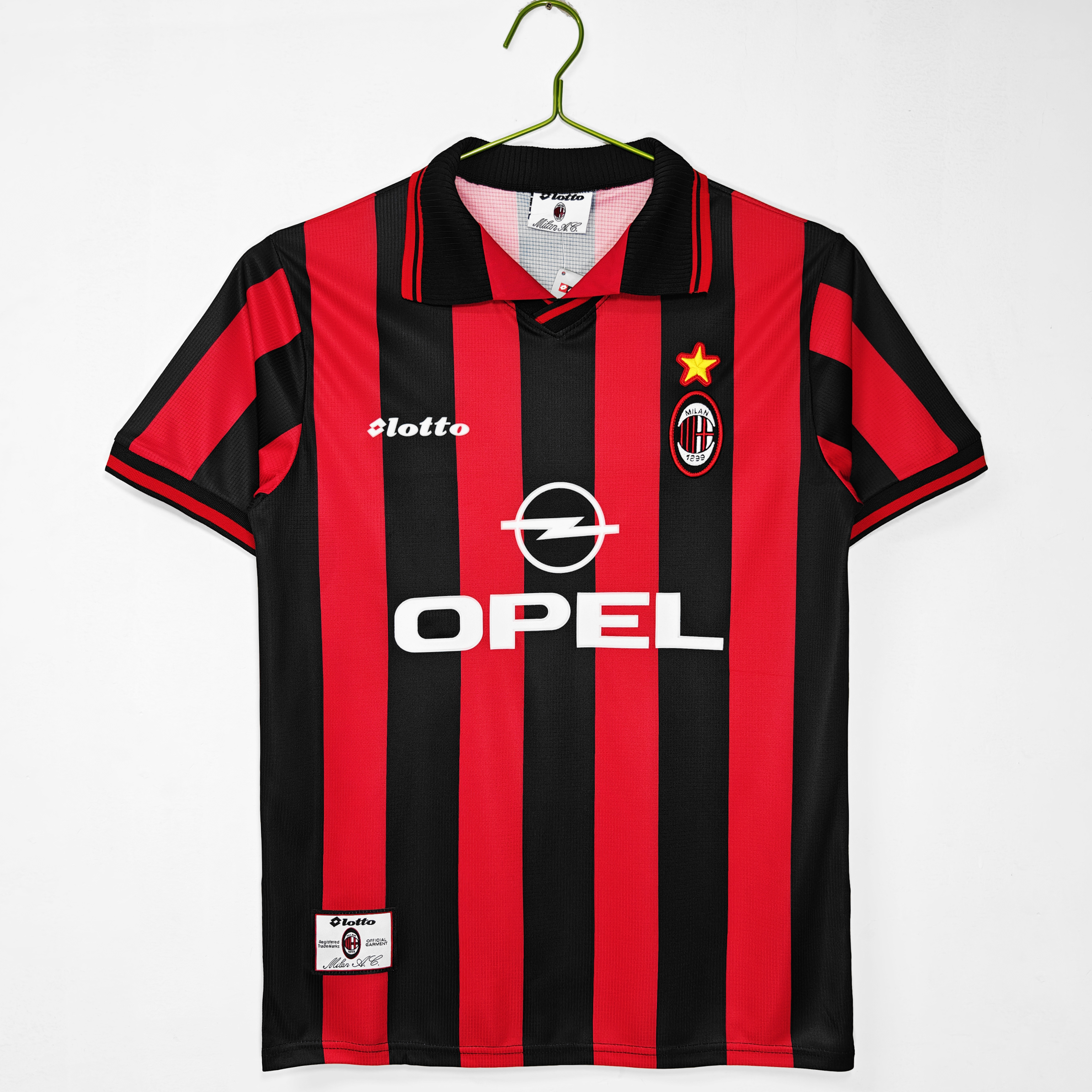 Camiseta de fútbol AC Milan 1997/98 LOCAL MANGA CORTA VERSION FAN